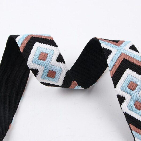 Factory custom size 100% polyester jacquard webbing tape shoulder strap for handbag
