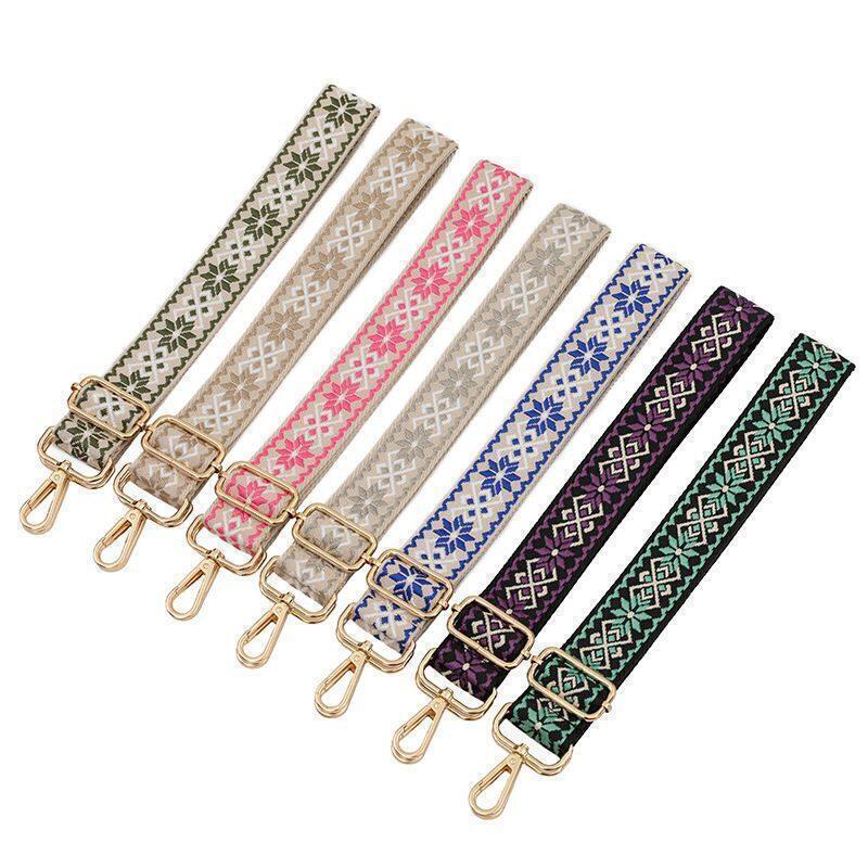 3.8cm Replacement Crossbody Shoulder Strap Adjustable Purse Straps Flower Pattern Bag Straps