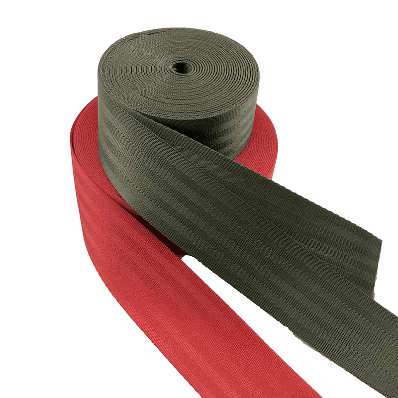 Soft seatbelt webbing custom 1"/1.5"/2" nylon polyester seat belt webbing for bag straps