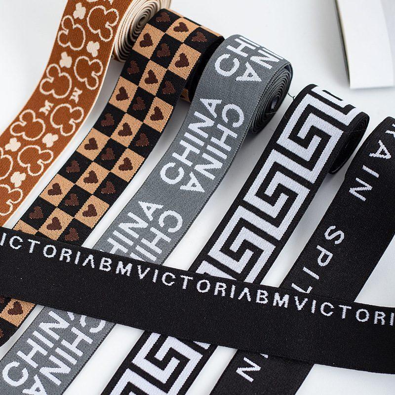 OEKO-TEX jacquard elastic ribbon trim decorative elastic webbing for underwear