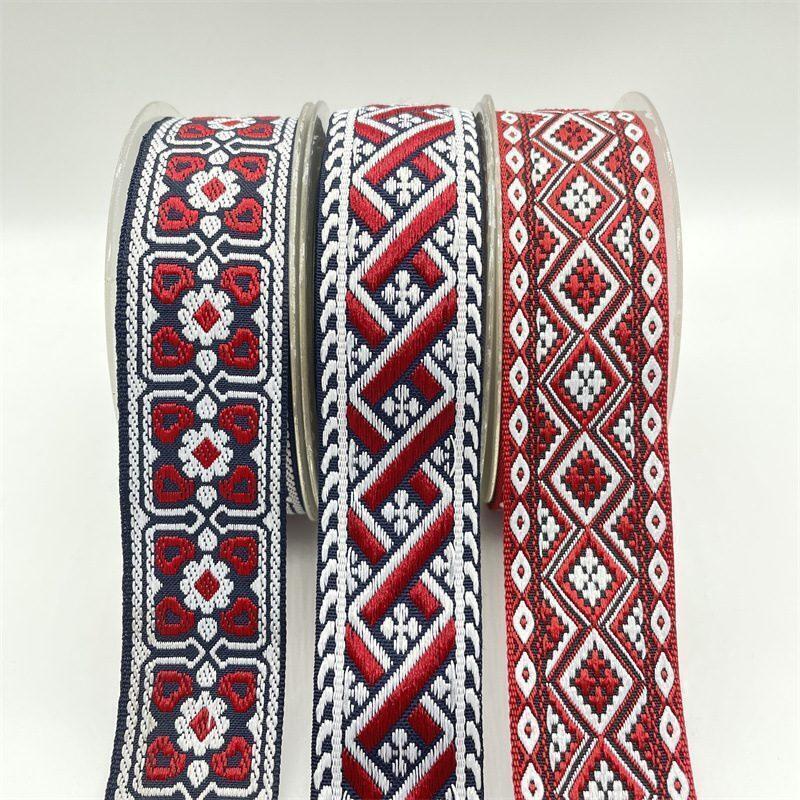 Wholesale Vintage Ethnic Style Jacquard Polyester Webbing Trim For Clothing